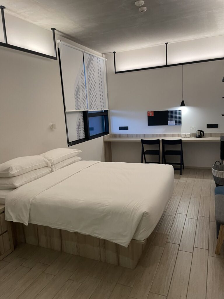 lyf Funan Singapore hotel room with long work desk