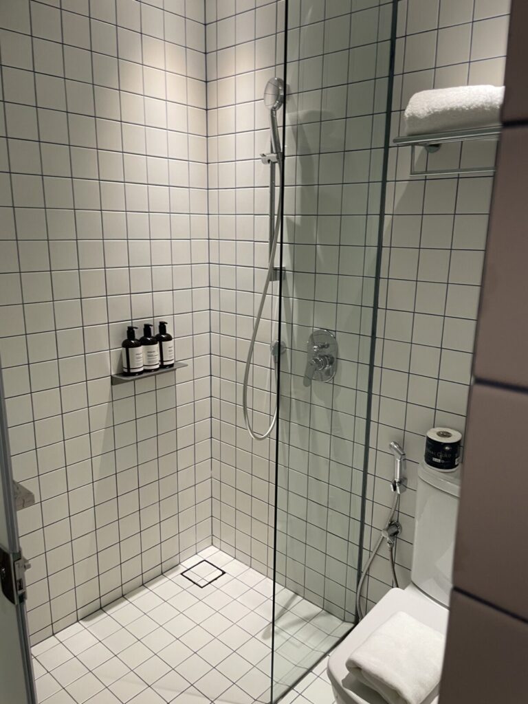 Standard shower booth at lyf Funan Singapore