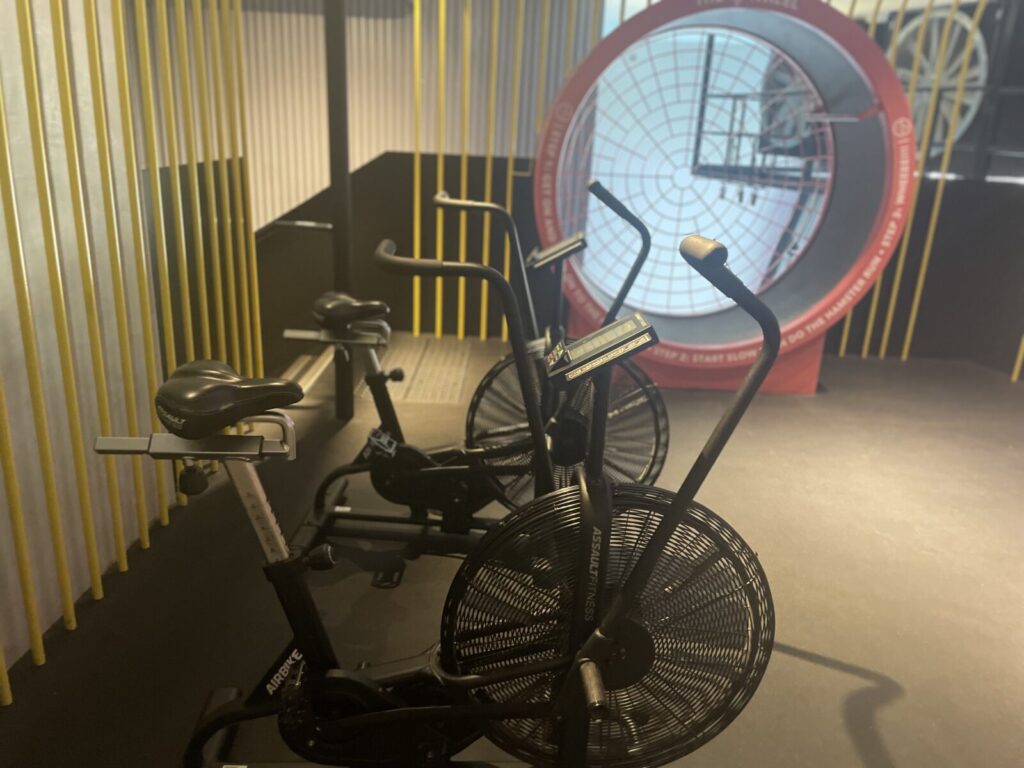 Gym with air bikes at lyf Funan Singapore